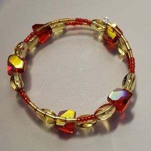 3/$20 | Iridescent red & gold beaded brace…